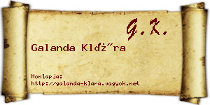 Galanda Klára névjegykártya